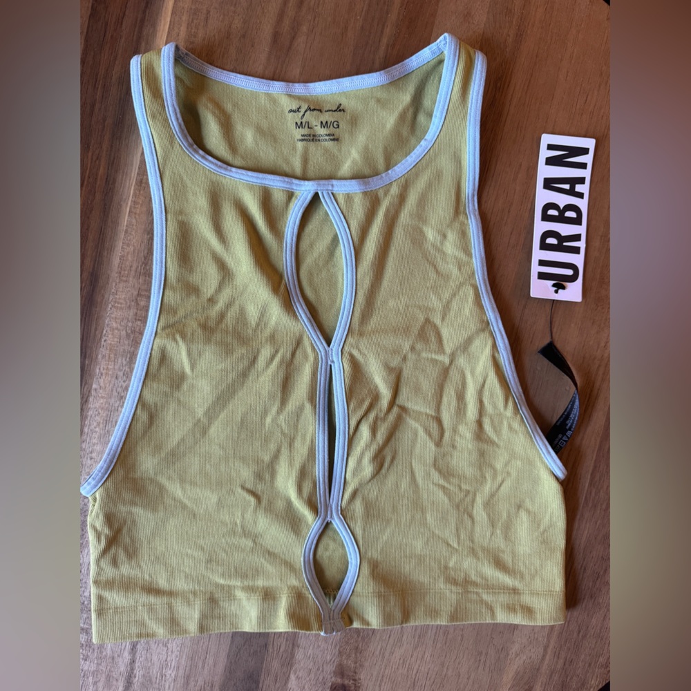 Urban Outfitters Green Cutout Crop Top
